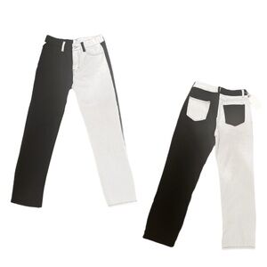 Black and White Two-Tone Jeans
